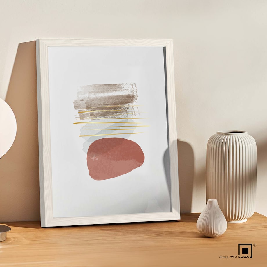 Biała z przetarciami ramka na zdjęcia 21x30 cm A4 rama MDF z plexi klasyczna ramka zawieszka stopka