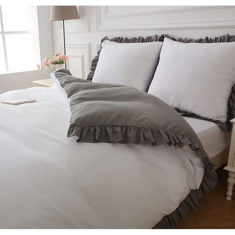 Pościel mikrofibra dwukolorowa z falbanką 200x220 cm