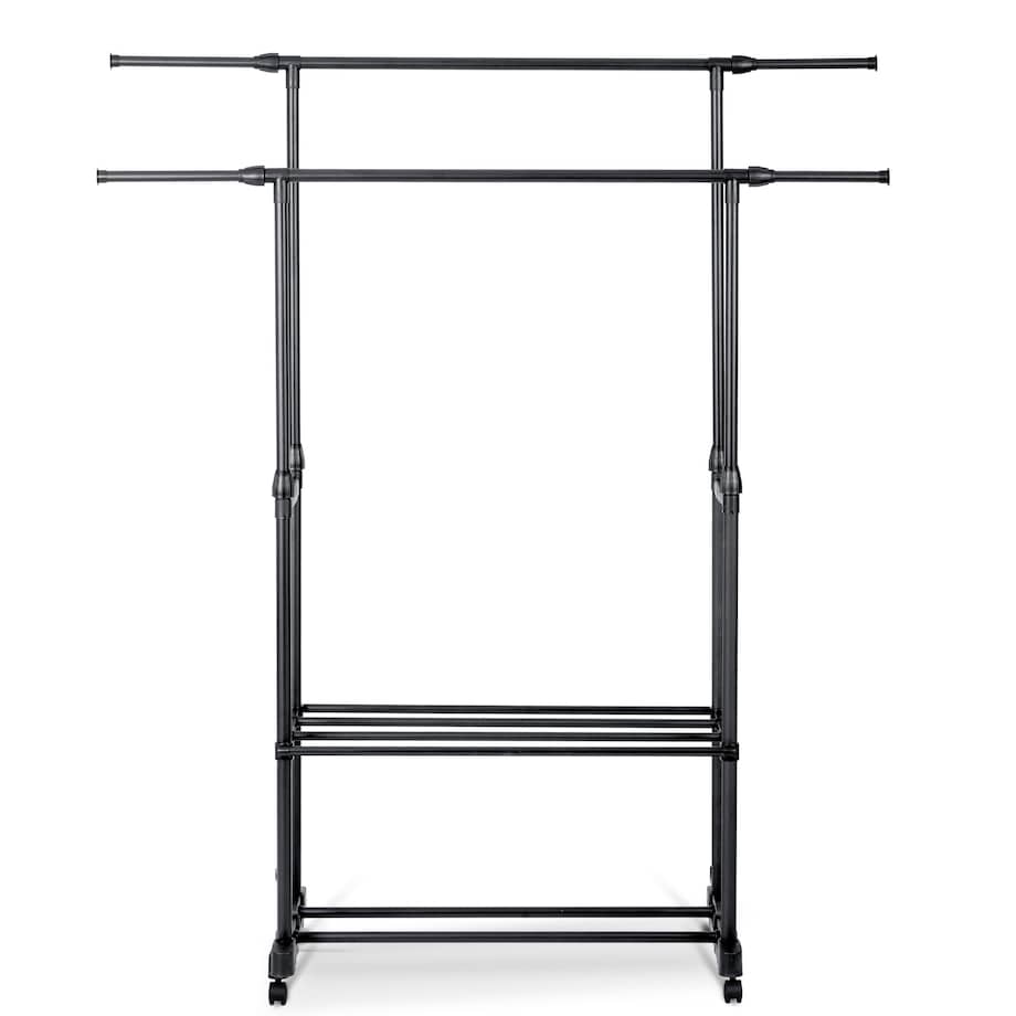 Wieszak na ubrania stojący stojak podwójny kółka Massido