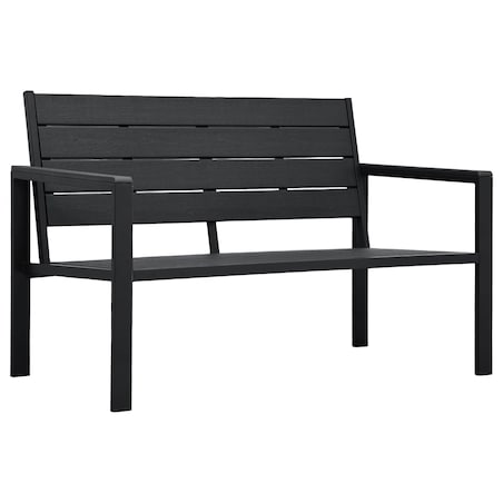 vidaXL Ławka ogrodowa, 120 cm, czarna, HDPE o wyglądzie drewna