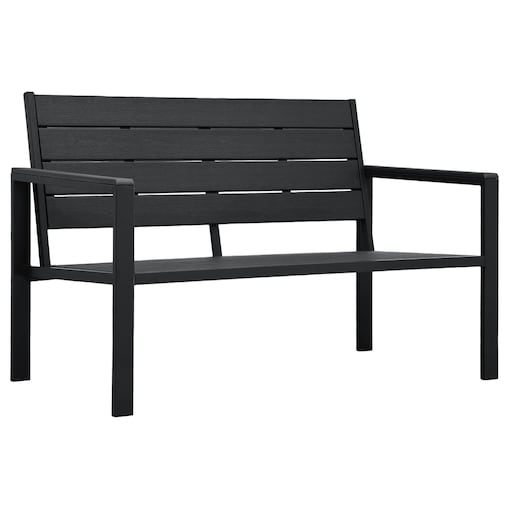 vidaXL Ławka ogrodowa, 120 cm, czarna, HDPE o wyglądzie drewna