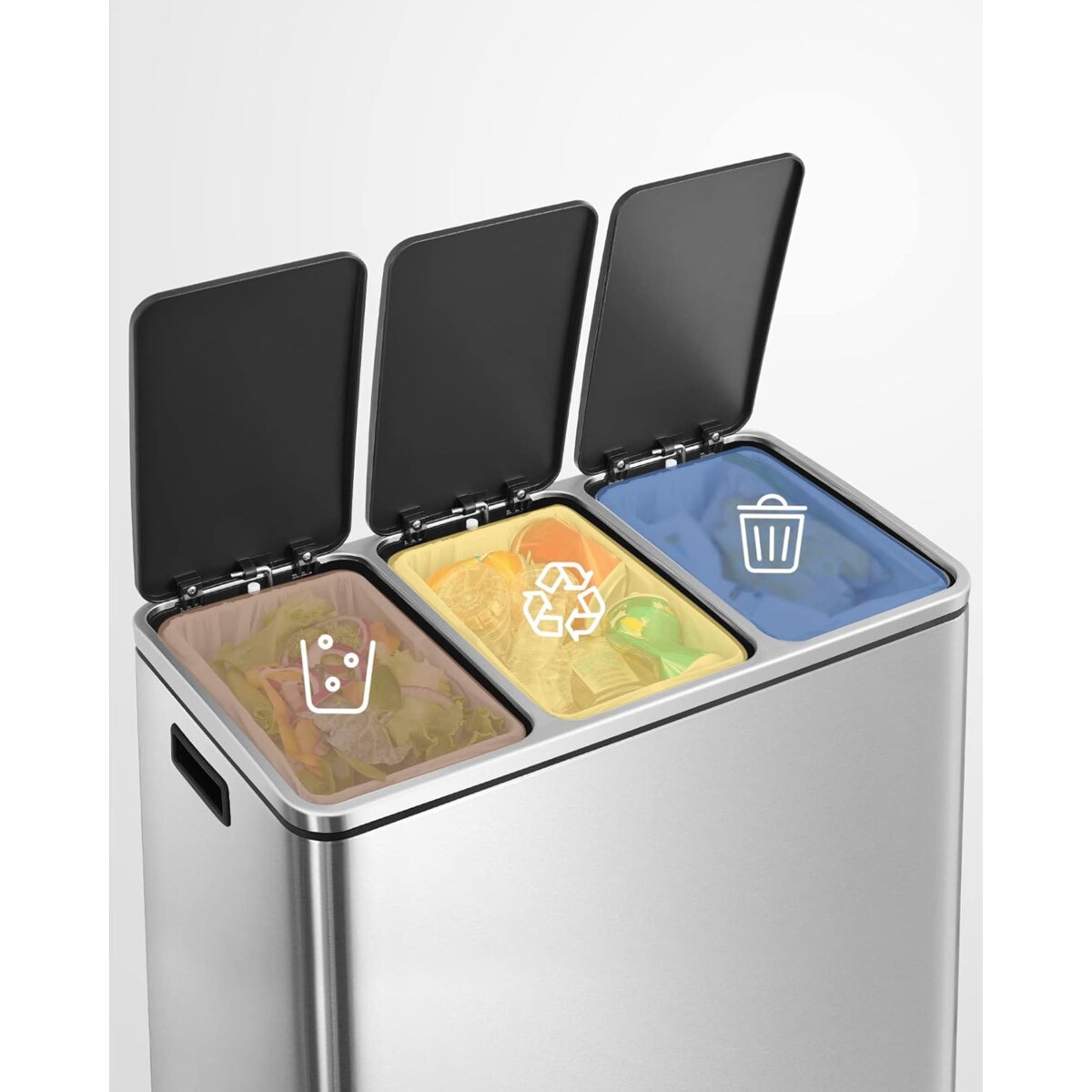 Kosz Na Śmieci Do Segregacji Srebrny