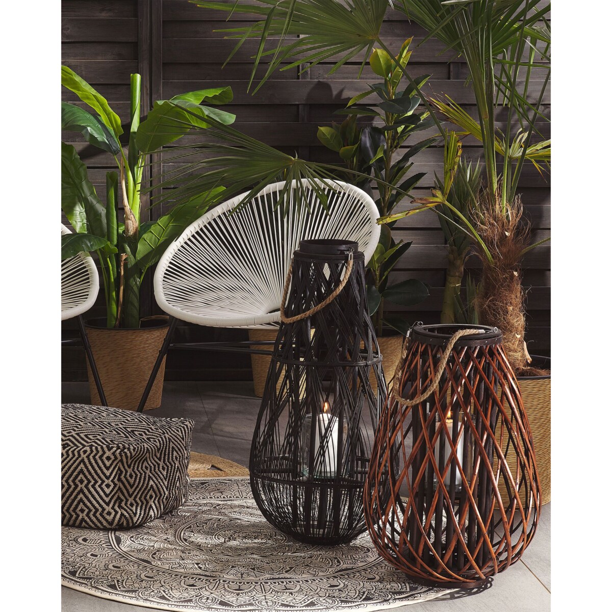 Lampion drewniany 60 cm brązowy KIUSIU