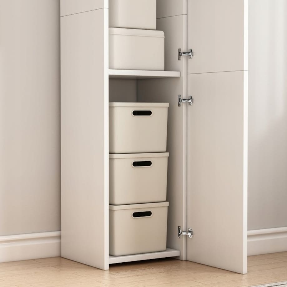 Regał słupek biały nowoczesny stojący wysoki 3 drzwi 170cm szafka zamykana