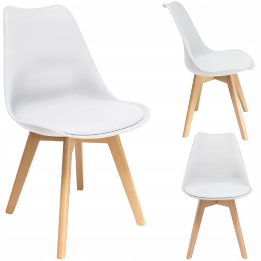 Krzesło plastikowe z poduszką OSLO białe