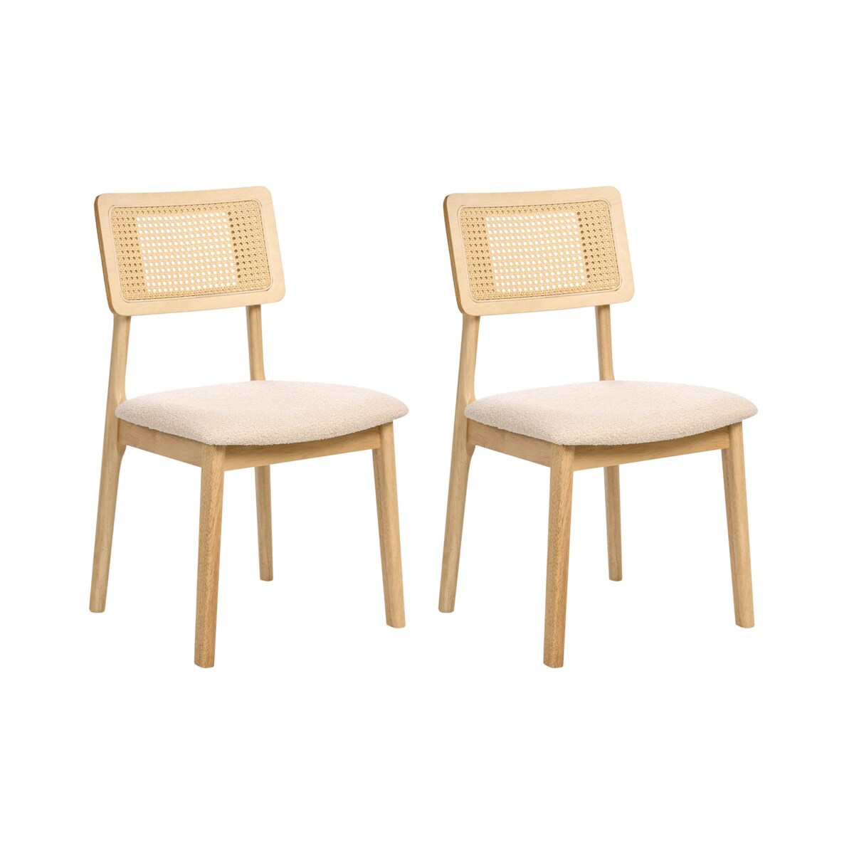 Zestaw 2 krzeseł do jadalni EMBAR Drewno Jasnobrązowy