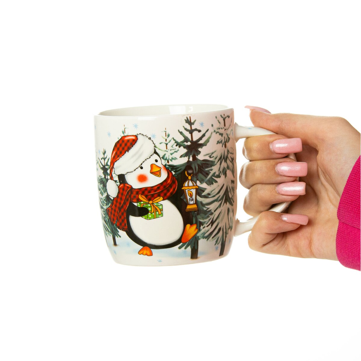 Kubek Świąteczny Ceramiczny Na Prezent 370 Ml Boże Narodzenie Pingwin