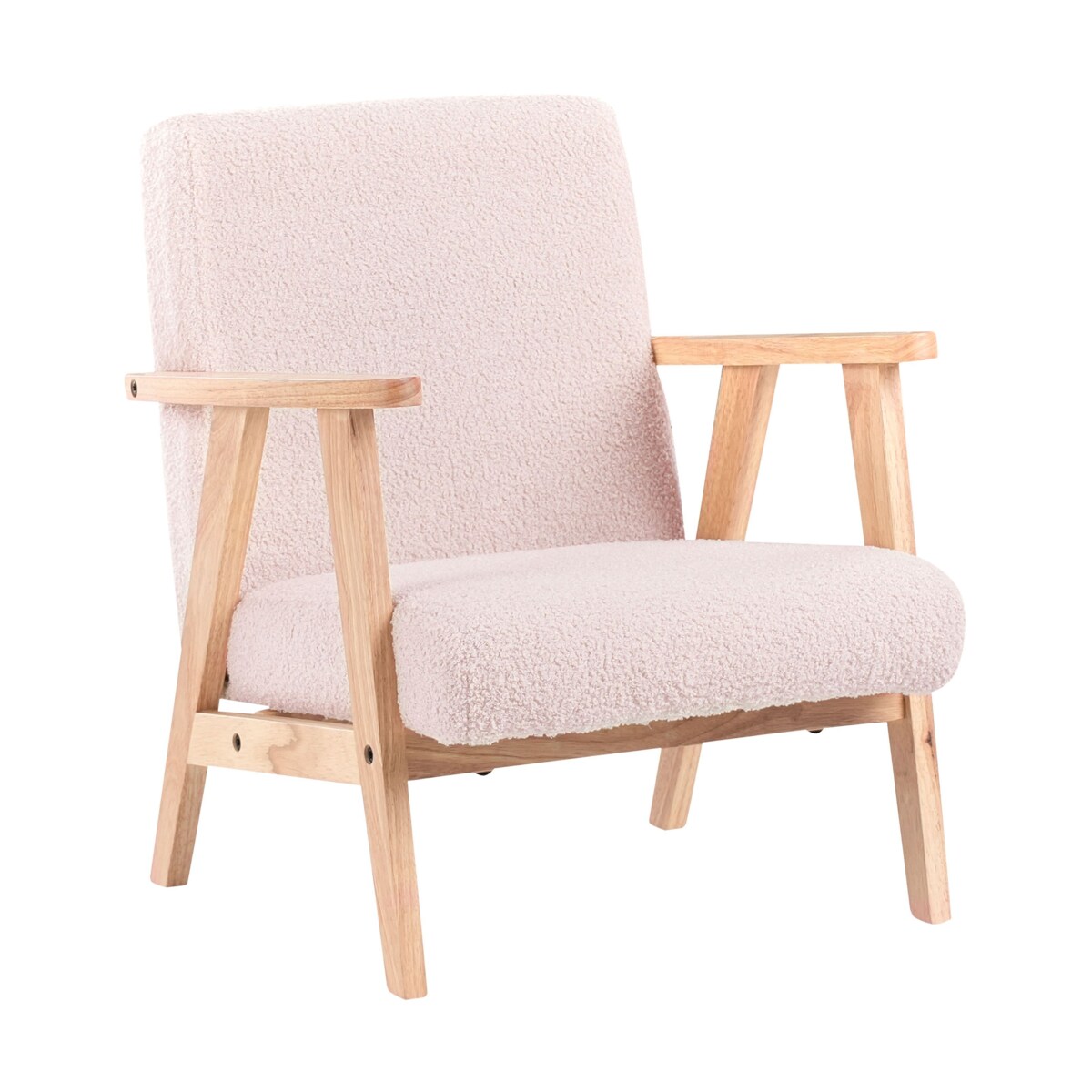 Fotel dziecięcy LINDE Boucle Pastelowy róż