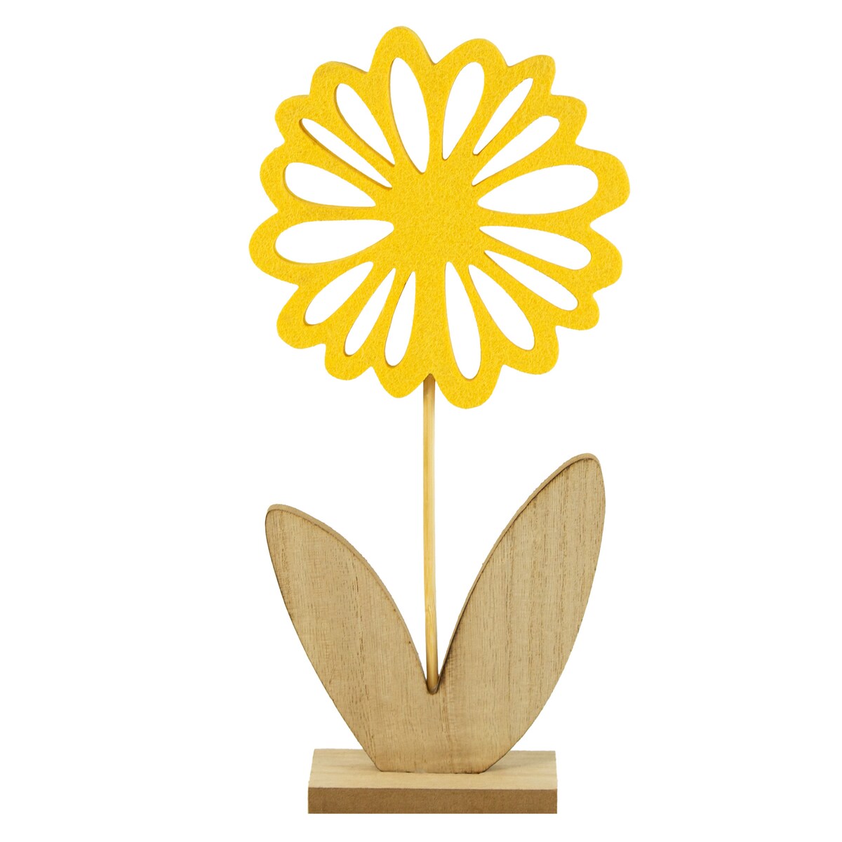 Kwiatek Drewniany 32 Cm Dekoracja Ozdoba Wielkanocna Na Stół Stokrotka Żółty