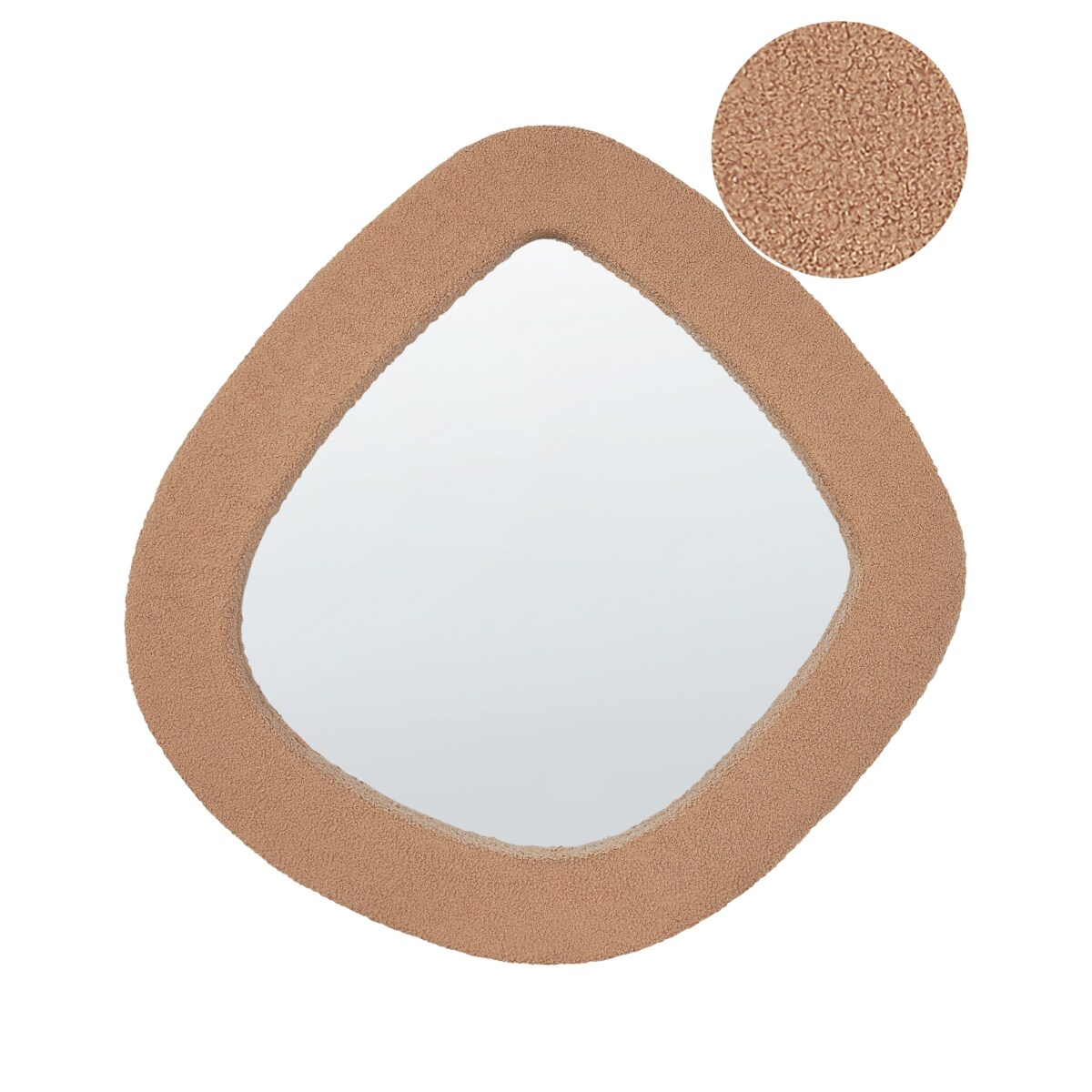 Lustro ścienne boucle 79 x 80 cm jasnobrązowe EPIRY