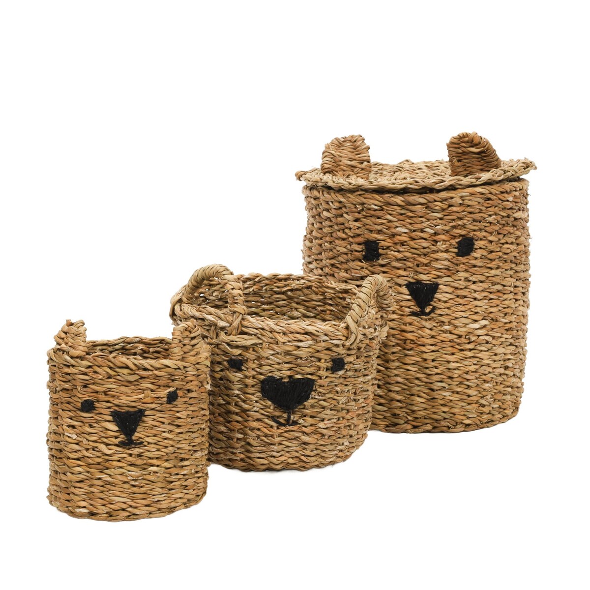 Komplet 3 koszy na zabawki 31x26 cm MISIE z uszkami