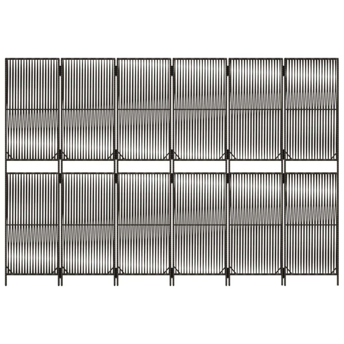 vidaXL Parawan 6-panelowy, szary, polirattan