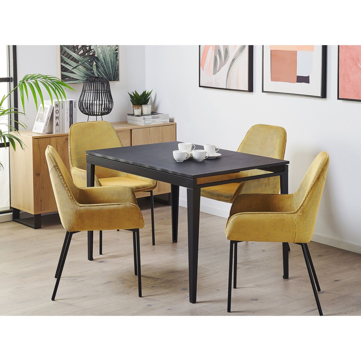 Stół do jadalni rozkładany 120/160 x 80 cm czarny NORLEY