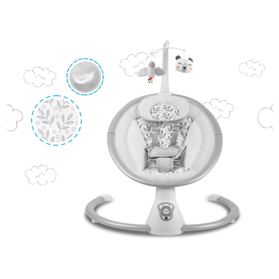 Leżaczek elektryczny kołyska z pilotem melodie Ricokids