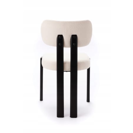 ZESTAW 2 SZTUK Krzesła LUNAR Biało-Czarne Tapicerowane Nowoczesne Loft