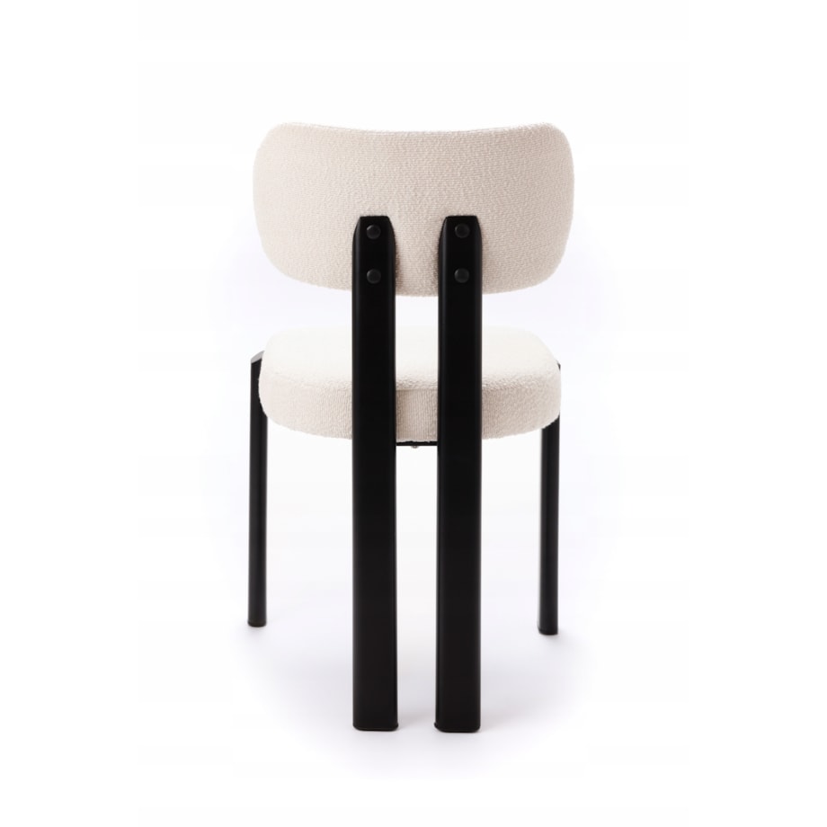 ZESTAW 2 SZTUK Krzesła LUNAR Biało-Czarne Tapicerowane Nowoczesne Loft