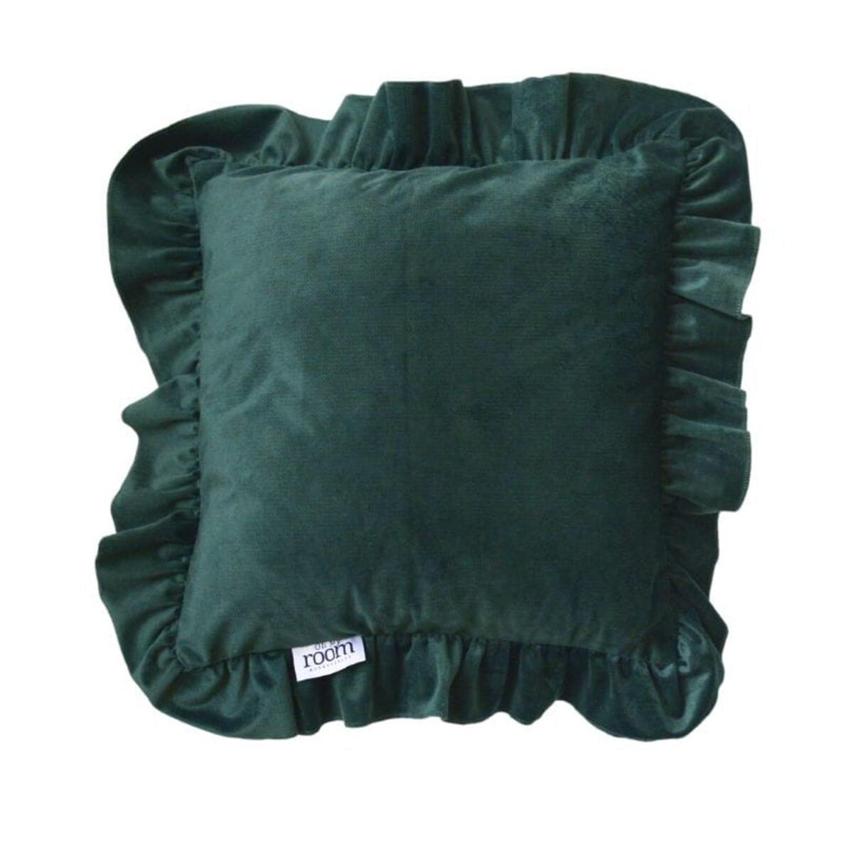 Poszewka Pościel Na Poduszkę Jasiek Z Falbanką 40X40 Butelkowa Zieleń