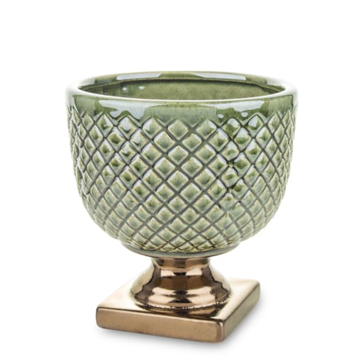 Osłonka zielono-złota 18,5x17x17 cm IRMA - II na złotej podstawce