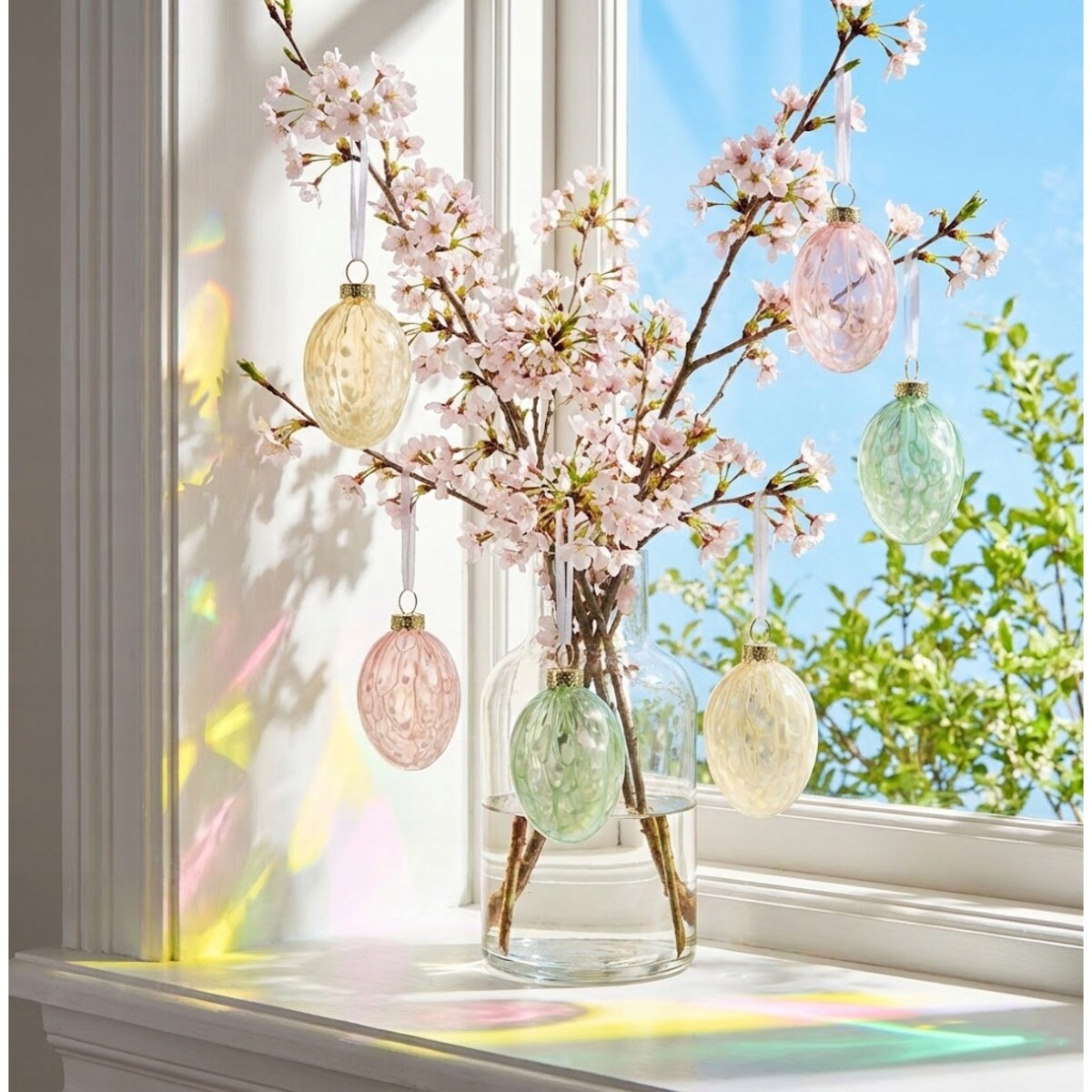 ZAWIESZKA BOMBKA NA WIELKANOC JAJKO JAJO 6 szt NA DRZEWKO DRZWI SZKLANA