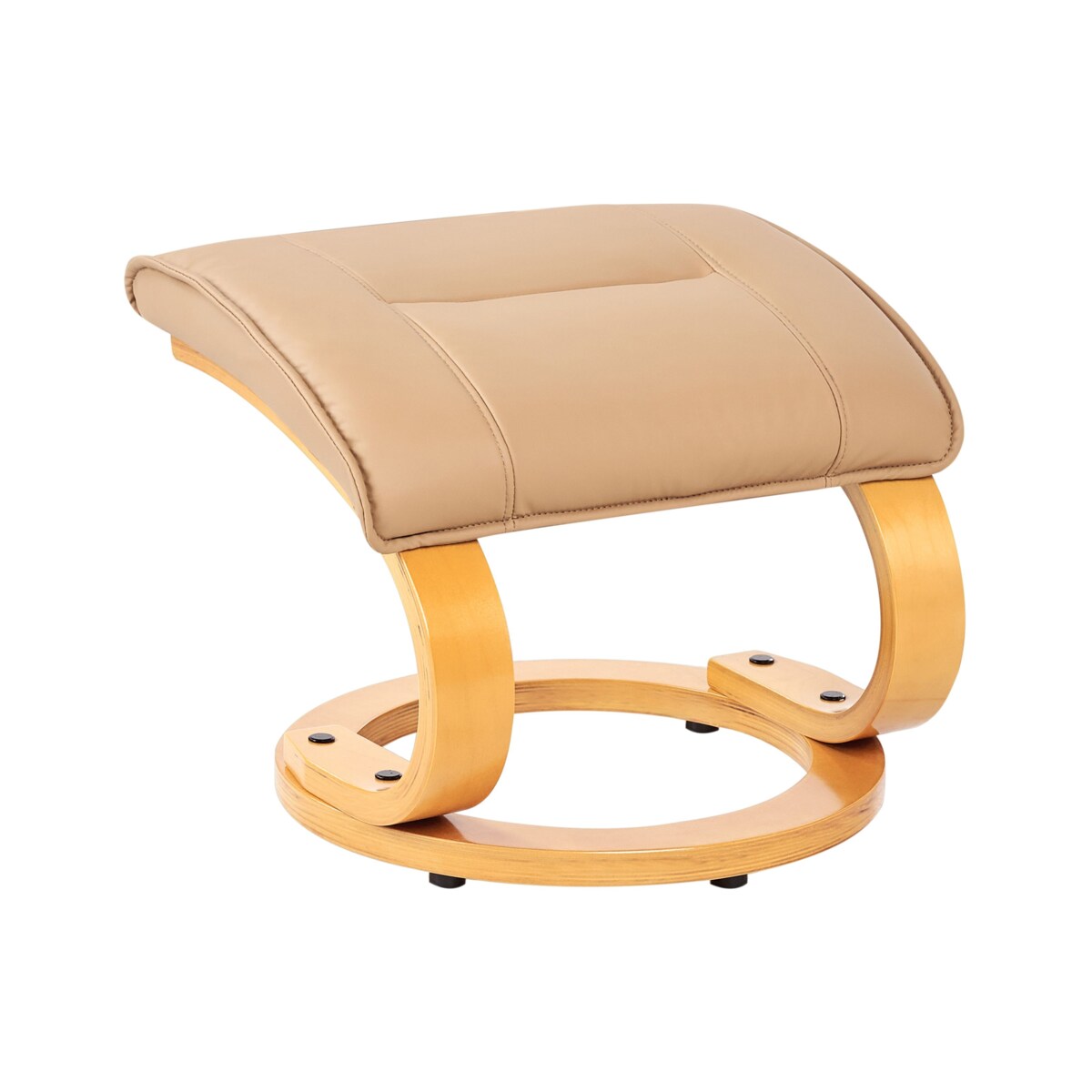 Fotel z masażem MAJESTIC Z podnóżkiem Ekoskóra Jasnobrązowy