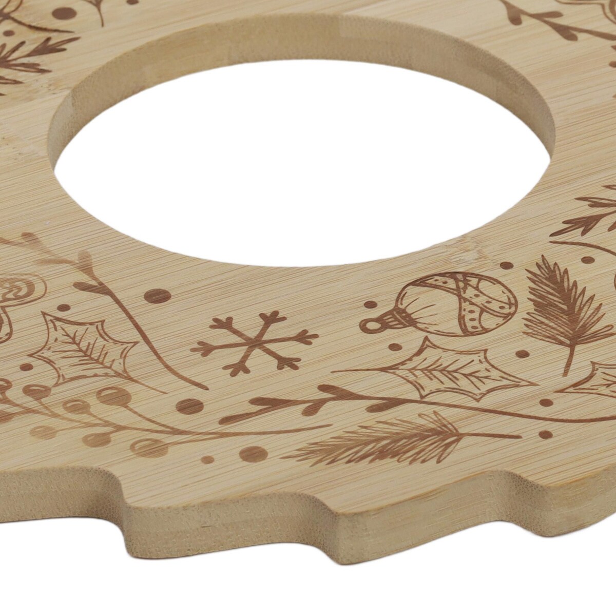 Bambusowa taca do serowania przekąsek BELLUNE wianek świąteczny, Ø 30 cm