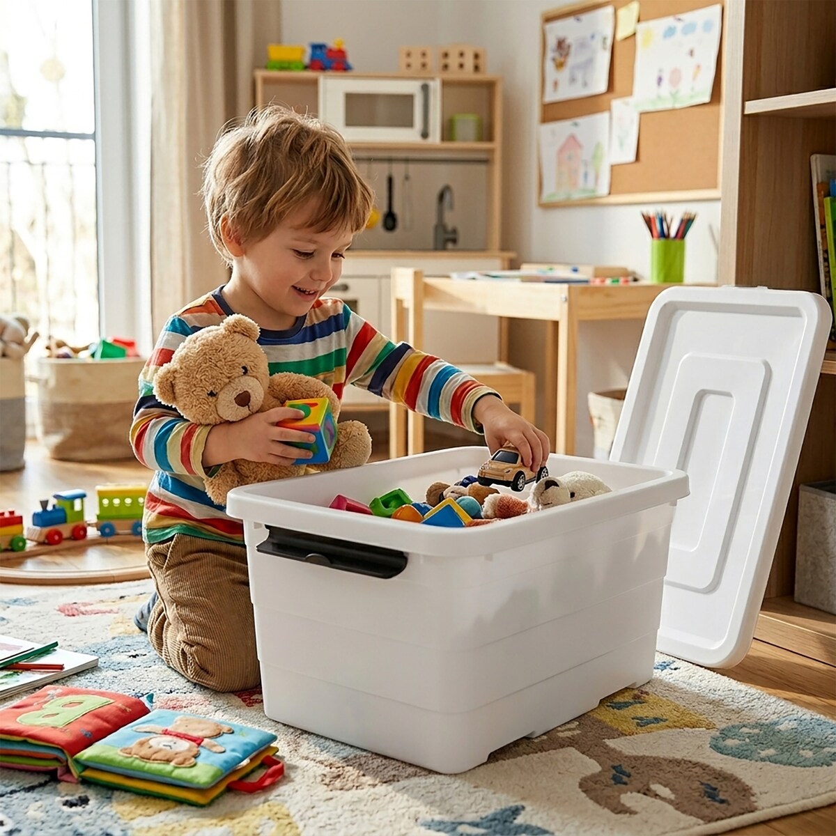 Pojemnik Plastikowy Pudełko 15 L Do Przechowywania Jasnoszare