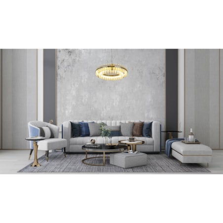 Żyrandol kryształowy Saturnus MSE010100166 nad stół złoty