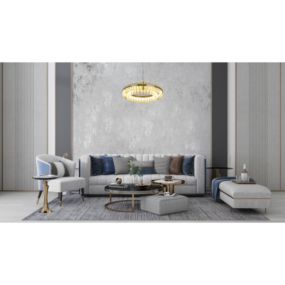 Żyrandol kryształowy Saturnus MSE010100166 nad stół złoty