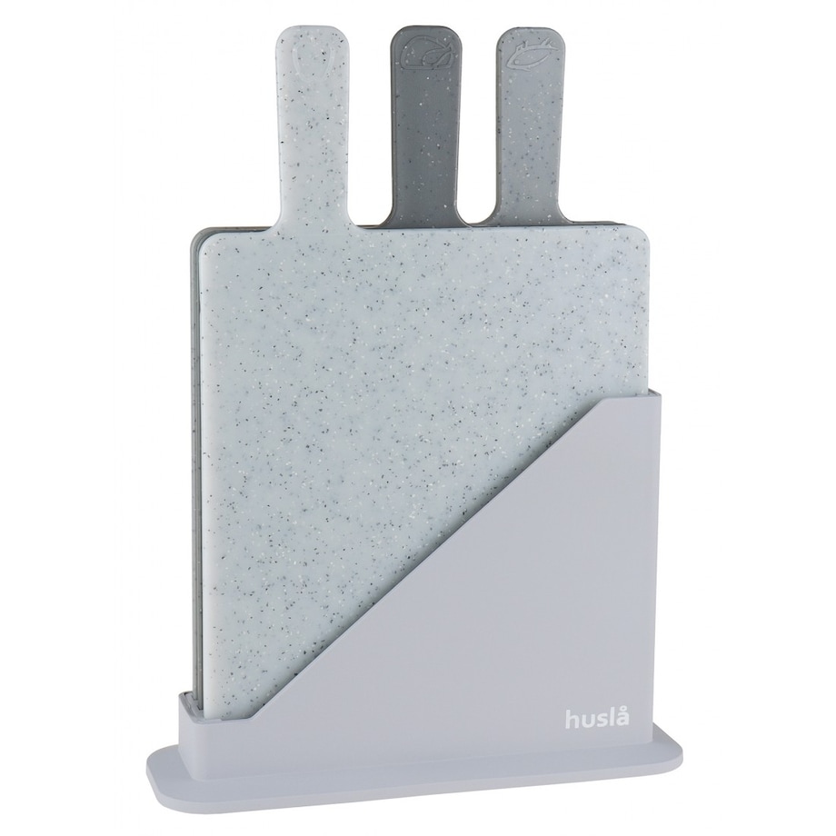 Zestaw 3 desek do krojenia na stojaku HUSLA