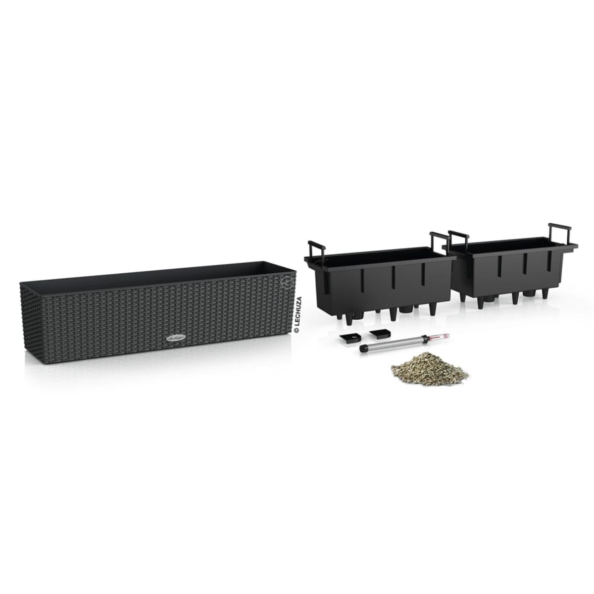 LECHUZA Doniczka BALCONERA Cottage 80 ALL-IN-ONE, kolor granitu