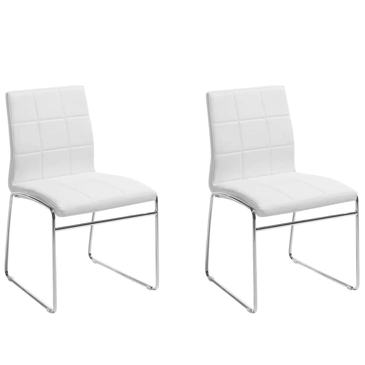 Zestaw 2 krzeseł do jadalni ekoskóra biały KIRON