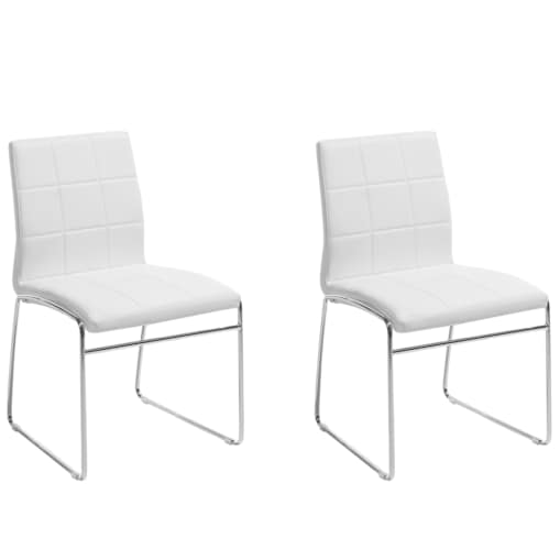 Zestaw 2 krzeseł do jadalni ekoskóra biały KIRON