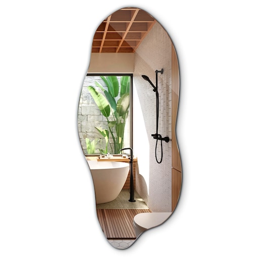 Lustro o płynnym kształcie 35x80 cm