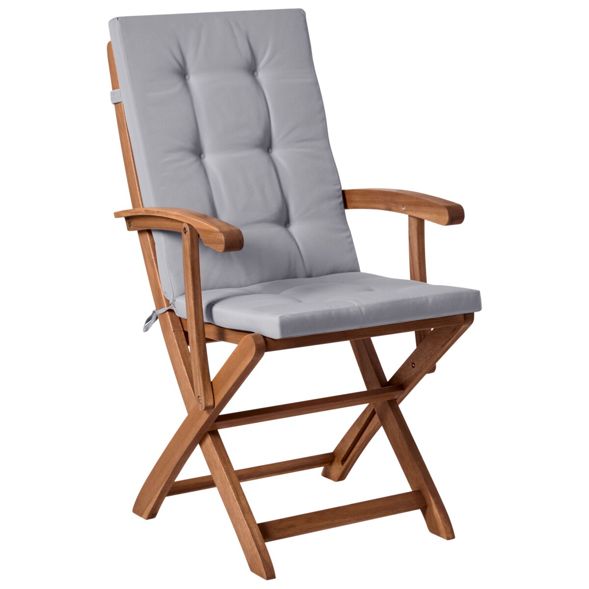 Zestaw 2 krzeseł ogrodowych z poduszkami MAUI PREMIUM Drewno akacjowe Jasnoszary
