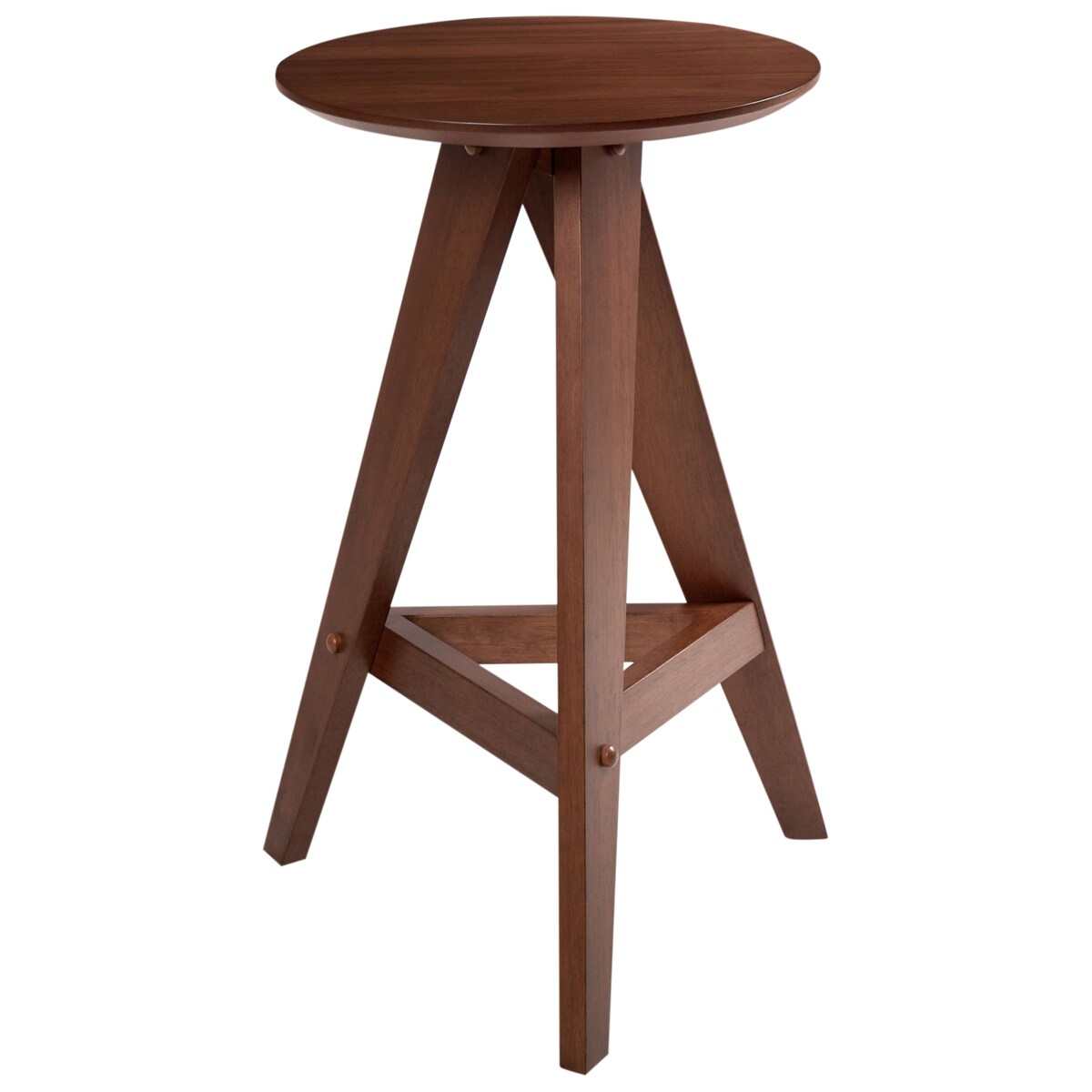 Zestaw 2 drewnianych stołków ciemnobrązowy AROMA