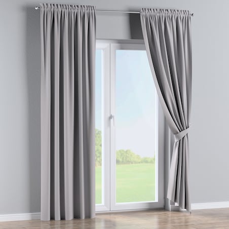 Zasłona na kanale z grzywką 1 szt. 130x245 ciepły szary