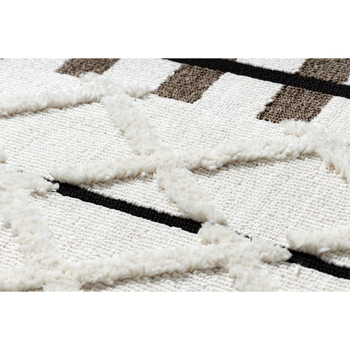 Dywan SEVILLA Y611A kratka, romby brązowy / 140x190 cm