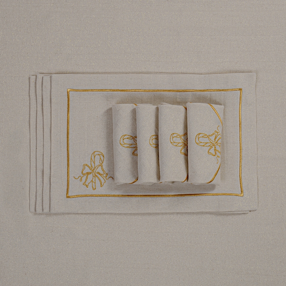 Podkładki Candy Cane Jouful Christmas Goldenline – komplet 4 szt.