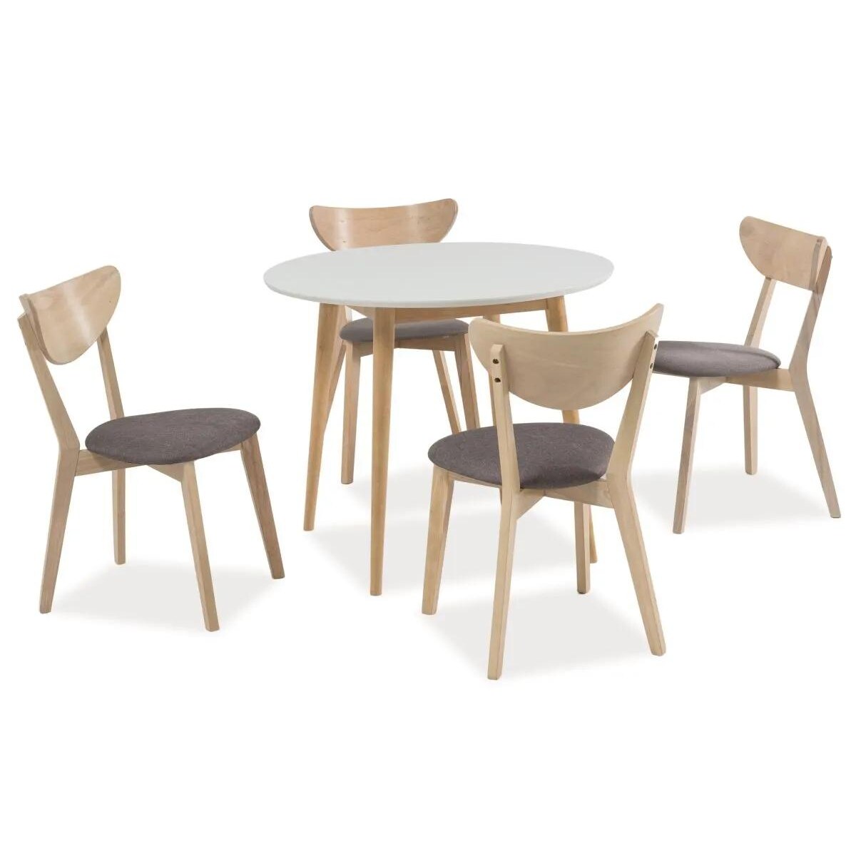 Stół LARSON 90x90 biały/dąb bielony