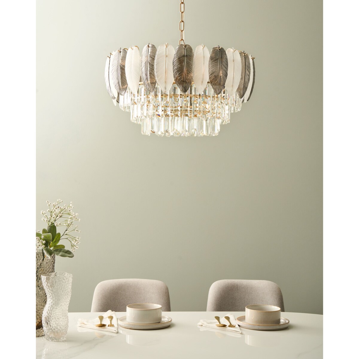 Żyrandol CANAGUA Szkło Mosiężny