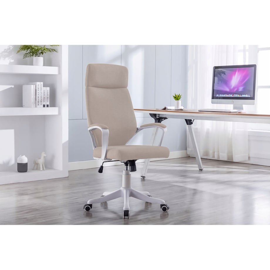 Fotel biurowy materiałowy ICON beżowy