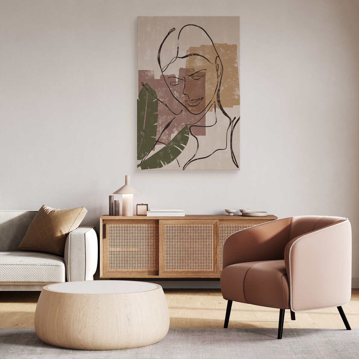 Obraz Kobieta Szkic Boho Natura Twarz 80x120cm