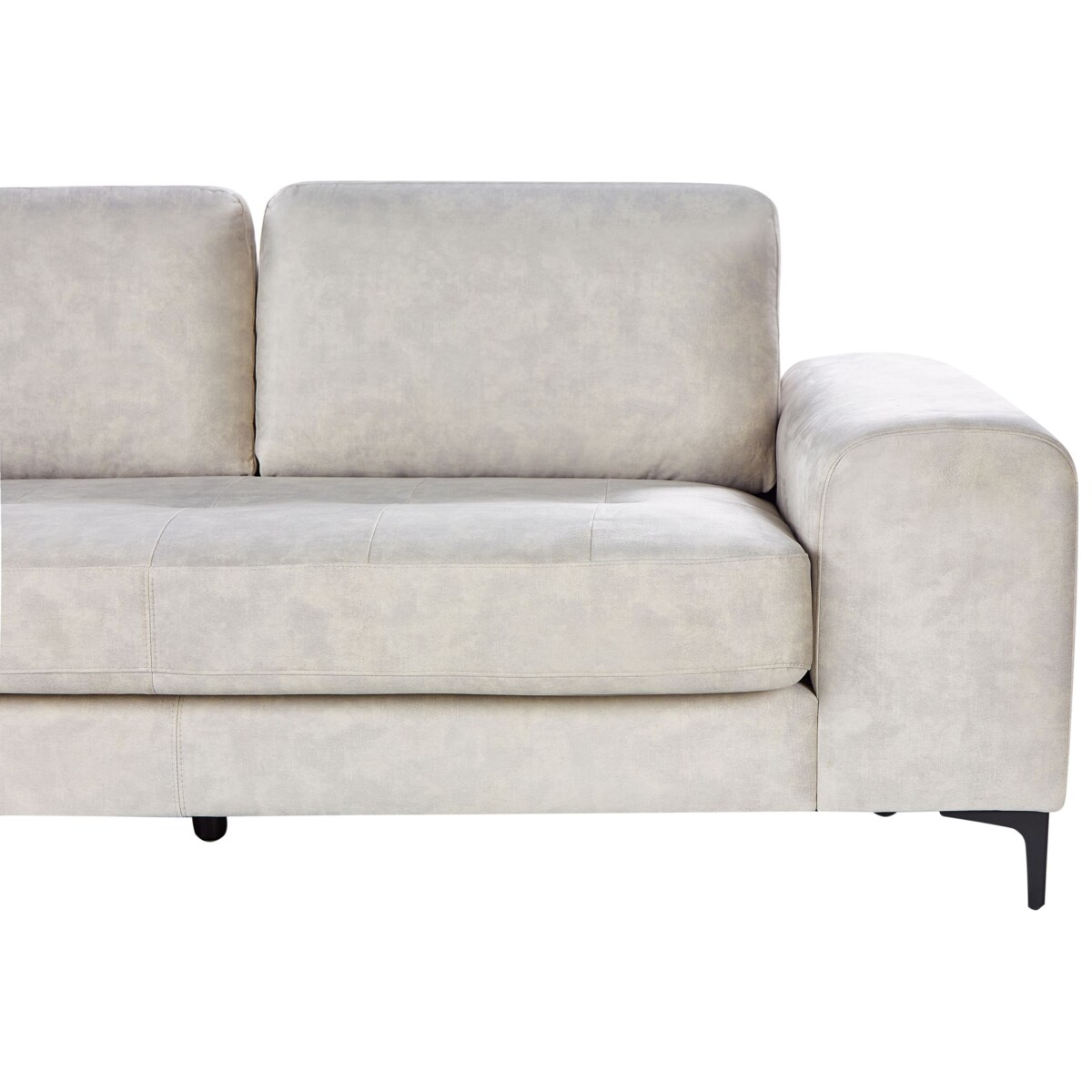 Sofa narożna prawostronna KIRUNA Welur Jasnobeżowy Prawostronny