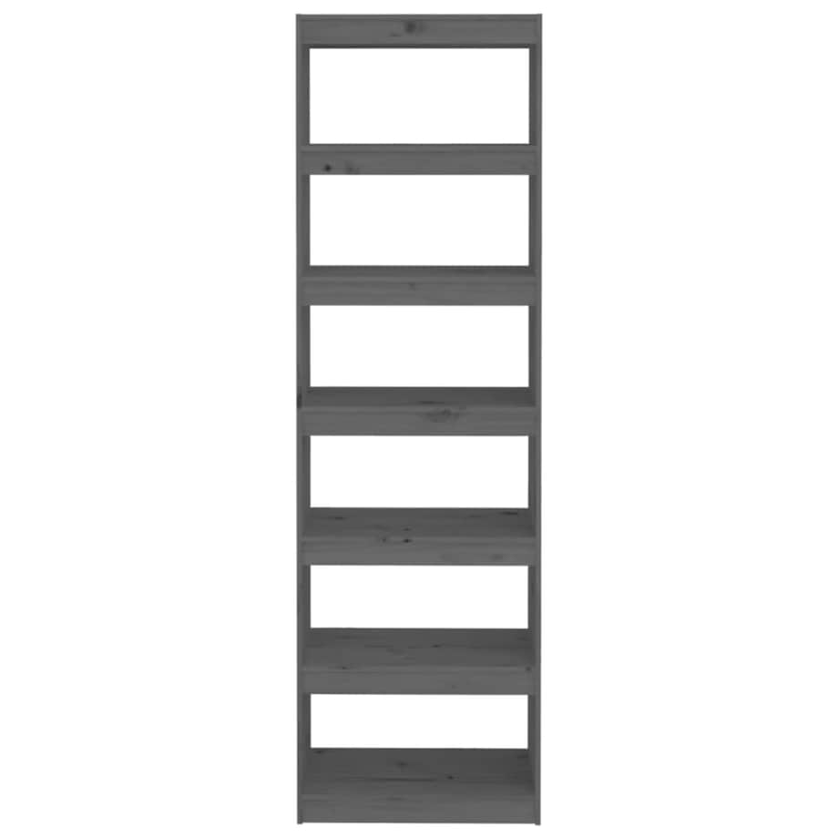 vidaXL Regał na książki/przegroda, szary, 60x30x199,5 cm, sosnowy