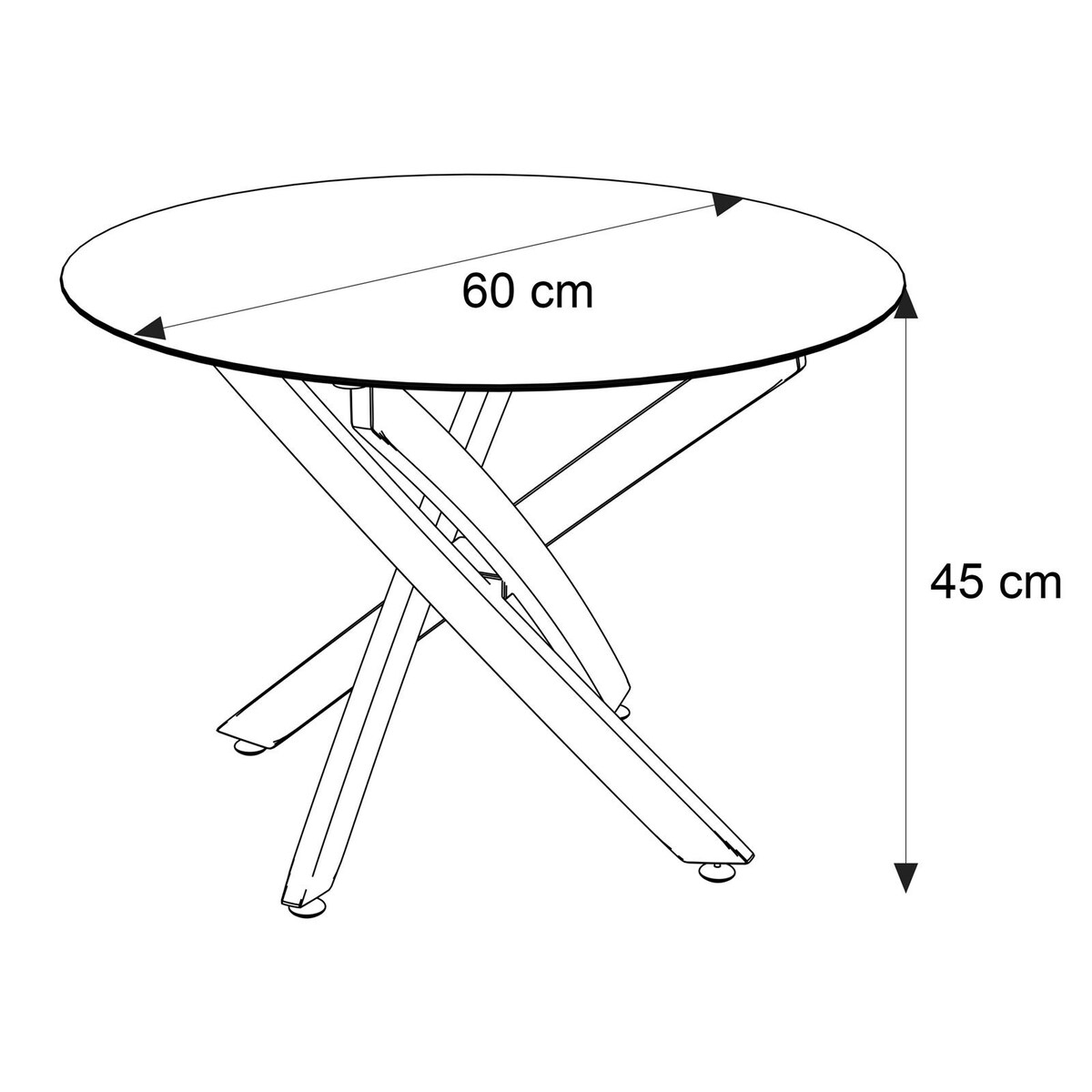 Stolik kawowy BEIRA ze szklanym blatem chrom