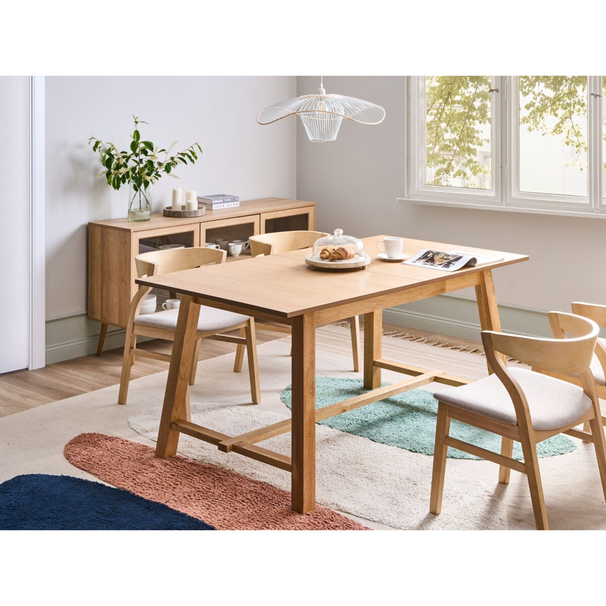 Stół do jadalni rozkładany BARNES Jesion jasny 160/200 cm 90 cm