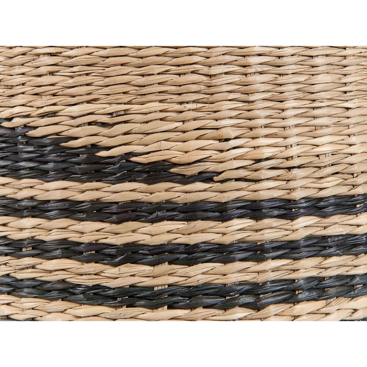 Zestaw 3 koszy na kwiaty z trawy morskiej naturalny z czarnym RATTAIL