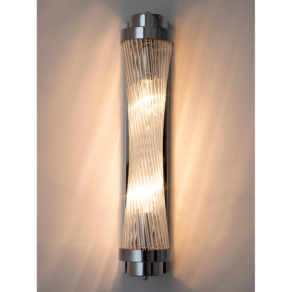 Szklana lampa ścienna Column MSE010100362 Moosee do jadalni chrom