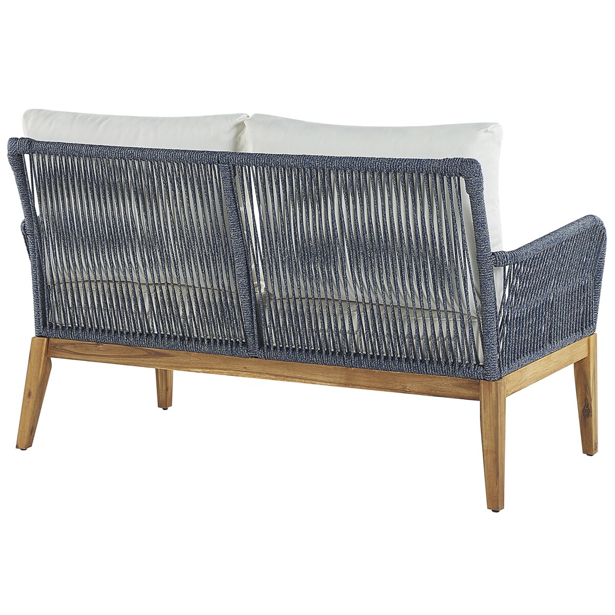 Zestaw ogrodowy drewniany 4-osobowy biało-niebieski MERANO II