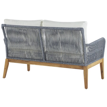 Zestaw ogrodowy drewniany 4-osobowy biało-niebieski MERANO II